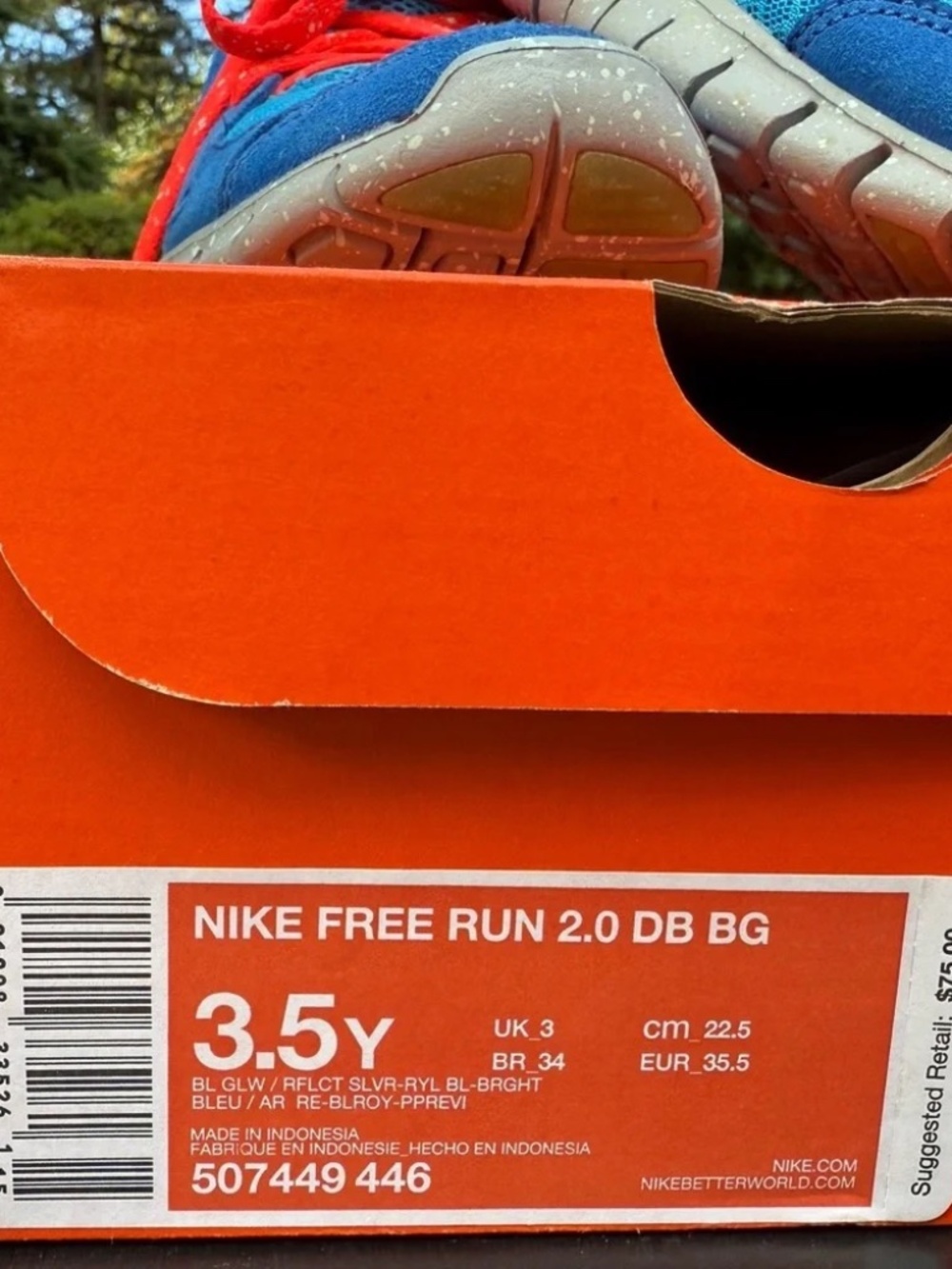 Nike Free Run 2.0 DB BG Size 3.5Y - Picture 2 of 13